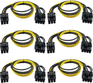 Amangny PCI Express uzatma kablosu 6 Pin erkek 8 Pin (6 + 2) erkek PCIe adaptörü güç kablosu elektronik uygulamalar için - Product Image 2