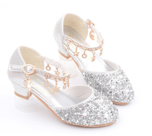 Zapatos de Tacón Alto para Niñas, Zapatos de Vestir para Fiesta de Boda de Princesa, Zapatos Infantiles con Lentejuelas para Actuaciones - Product Image 2