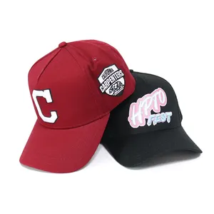 새로운 스타일 맞춤형 모자 5 패널 로고가있는 레드 블랙 야구 모자 남성과 여성을위한 스포츠 모자