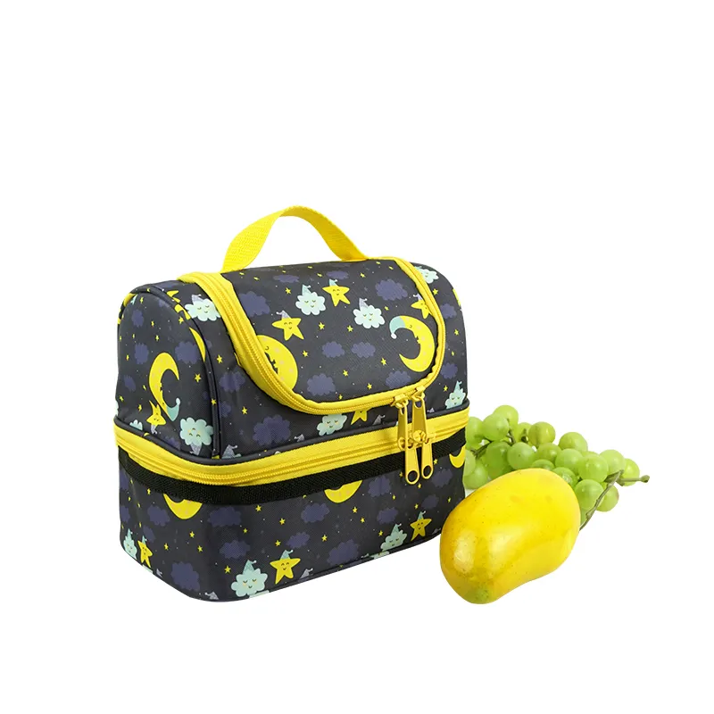 Custom Small Multi-Function Waterproof Oilproof Polyester insulated Thermal Oxford Tote Cooler Lunch Box Bag For Whole Food