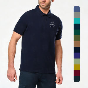 Polos de trabajo de verano de alta calidad, personalizados con bordado, 100% algodón, que absorben la humedad, de corte holgado, para hombre. - Product Image 1