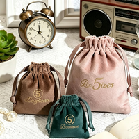 Pochette en velours doux de luxe, sac à cordon personnalisé, sac en velours multi-usages pour bijoux, cosmétiques, emballage cadeau et rangement quotidien