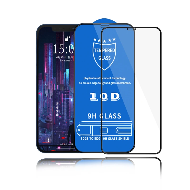 Hot Selling 10D Tempered Glass Transparent Clear Full Screen Protector Film Glass for iPhone 14 14 pro max