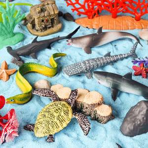Modelos de animales marinos de simulación yxs, miniaturas de peces de aguas profundas, atún sólido, <span class=keywords><strong>moray</strong></span>, calamar, tiburón ballena, tiburón martillo - Product Image 2