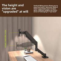 Support d'écran articulé T1 à ressort à gaz pour moniteur, fixation par pince de bureau, support d'écran 17-35 pouces, capacité de charge 10 kg, poste de travail ergonomique
