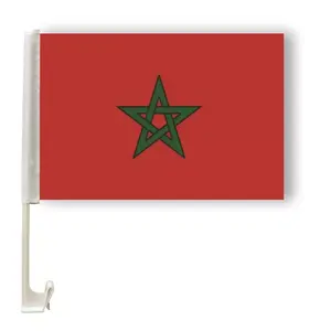 低价高品质摩洛哥国家汽车国旗100% 涤纶定制摩洛哥披肩flagag