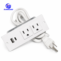 Gizli Gömme Masa Prizi Güç Şeridi Uzatma Kablosu 2 AC Priz 1 USB-A 1 USB-C Port 1.5m Kablo 12A/15A Ev Mobilyaları