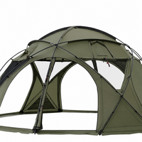 Tente dôme géodésique personnalisée pour 8 personnes avec cheminée, 4 saisons, en Silnylon 40D, tente de base, grande tente de camping familiale
