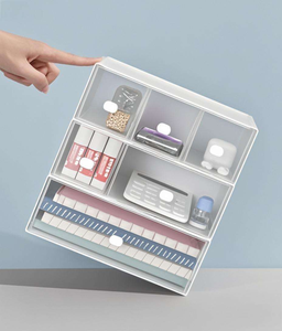 Modern Stackable Plastic <b>Makeup</b> Organizer Box Desktop Storage Case for Cosmetics Jewelry Office Supplies - Product Image 4