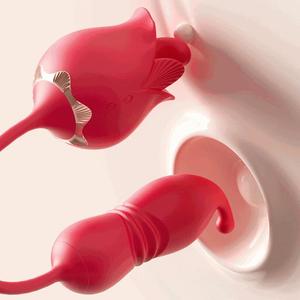 Vibradores de rosas 10 potentes modos de lamer Tongoe vibrador mujer silencioso impermeable juguetes sexuales pezón estimulador del clítoris - Product Image 2