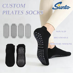 Meias de Yoga e Pilates Femininas Personalizadas com Logo, 100% Algodão, Antiderrapantes e com Grip Personalizado - Product Image 1