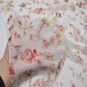 Maravilloso estampado Floral <span class=keywords><strong>de</strong></span> alta calidad transpirable 100% tela <span class=keywords><strong>de</strong></span> Georgette <span class=keywords><strong>de</strong></span> seda pura Natural para <span class=keywords><strong>mujer</strong></span> excelente ropa vestido - Product Image 5