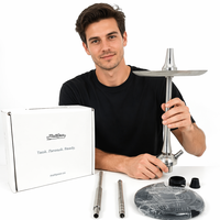 Nouveau modèle de chicha arabe en acier inoxydable, finition mate givrée, design en forme de poire, avec embout à insertion directe, livrée givrée