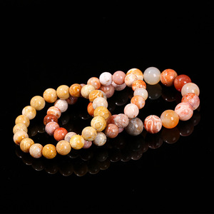 Bracelet en jade corail naturel multicolore 7A, perles rondes, <span class=keywords><strong>boucle</strong></span> unique, bracelet tendance pour hommes et femmes, vente en gros - Product Image 3