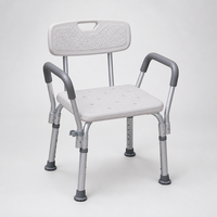 Tabouret de douche avec dossier et accoudoirs, siège texturé antidérapant, cadre en aluminium, pour personnes âgées et handicapées, sécurité à domicile dans la salle de bain