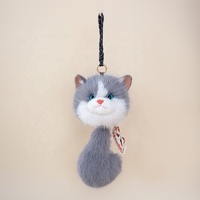 Porte-clés en peluche en forme de chat de dessin animé de haute qualité, vente en gros, sans MOQ, coussin en peluche personnalisé, jouets en peluche promotionnels en forme de beignet