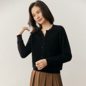 Cardigan <span class=keywords><strong>in</strong></span> Cashmere Personalizzato per Donna <span class=keywords><strong>con</strong></span> <span class=keywords><strong>Bordo</strong></span> <span class=keywords><strong>in</strong></span> <span class=keywords><strong>Pizzo</strong></span>, Classico Collo Tondo, Bottoni Frontali, Maglione <span class=keywords><strong>in</strong></span> Lana Lavorato a <span class=keywords><strong>Maglia</strong></span> per Primavera e Autunno - Product Image 5