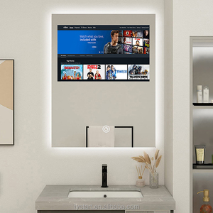 Anti niebla espejo inteligente TV baño impermeable <span class=keywords><strong>Alexa</strong></span> Google Control de voz tamaños personalizados montado en la pared para Hotel <span class=keywords><strong>Spa</strong></span> - Product Image 1