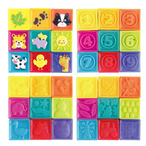 9 pièces jouets souples pour bébés Cubes colorés bébés sensoriels Montessori jouets imbriqués empilables blocs de construction - Product Image 3