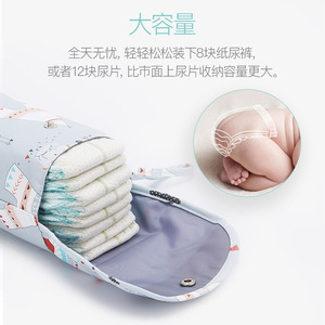 Bolsa portátil para guardar pañales, bolsa impermeable para pañales de bebé de 11x7,5x21,5 cm para uso doméstico - Product Image 2