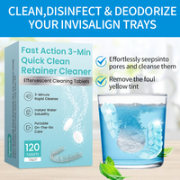 Comprimés effervescents à action rapide pour le nettoyage des aligneurs transparents, nettoyant pour prothèses dentaires blanchissantes, nettoyant anti-odeur pour protège-dents