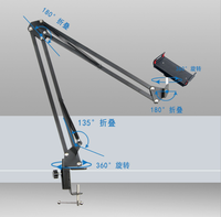 Rotation à 360 degrés, bras long pliable en métal, bureau lit paresseux tablette pc support support support mobile pour ipad