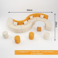 Livraison rapide, ensemble de canapés de bureau en cuir PU bicolore beige orange pour appartement, bureau à domicile, école, espaces publics
