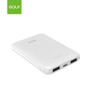 Golf Custom Logo Groothandel Prijs Li Polymer Externe Batterij Oplader Consumentenelektronica Dual Usb Mini Power Bank 5000Mah