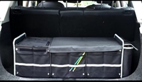 Organisateur de bagages avec couvercle - Organisateur de voiture avec glacière, rangement pliable pour SUV, berline, camion