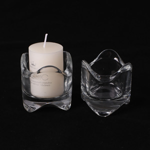 <span class=keywords><strong>Portacandele</strong></span> in Vetro Trasparente Irregolare Economico all'Ingrosso, Ornamenti Romantici per Candele Profumate - Product Image 1