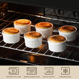 Ramequins en céramique personnalisés avec logo pour la cuisson, 6 oz, 8 oz, 12 oz, résistants au four, pour crème brûlée et soufflé, avec impression de logo - Product Image 5