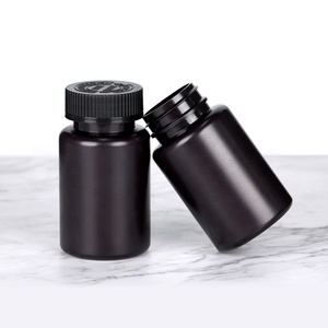 Black Customized Capsule <b>Bottle</b> Pharmaceutical Packaging HDPE Plastic Capsule For Health Products With Metal Diffrent Screw Cap - Product Image 4