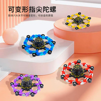 Mainan Fidget Spinner Plastik Portable Multi-Joint Transformable dengan Lampu, Edukatif, Berputar, Pereda Stres