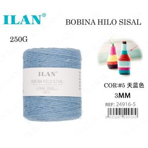 Spago di sisal Ilan 3 mm blu cielo, bobina da 250 g per lavori artigianali - Product Image 3