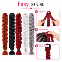 Extensions de cheveux synthétiques ignifuges pour tresses jumbo, tresses en boîte, torsades au crochet, vente en gros directe usine