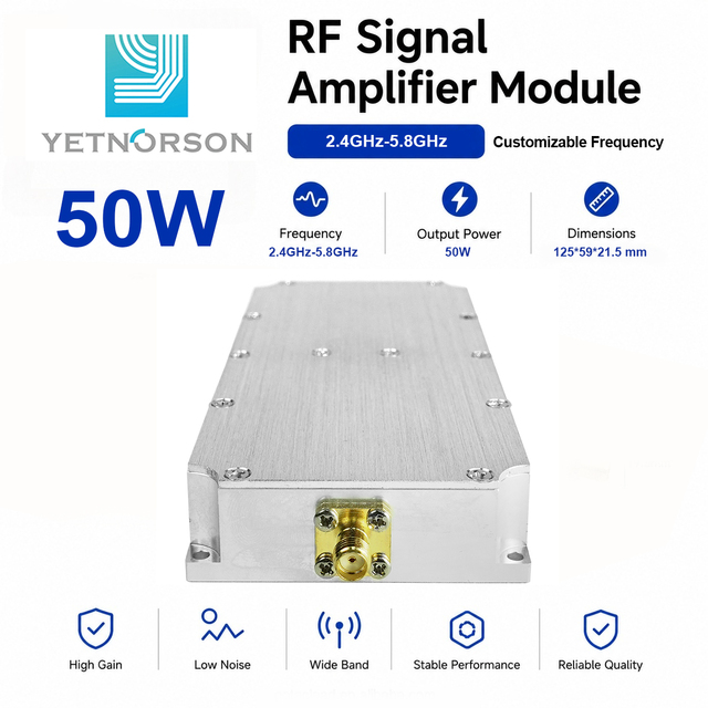 50W Wide Frequency RF Power Module 433MHz 868MHz 915MHz 5.8GHz Custom Manufacturing Service Jamming Module Anti-drone Module