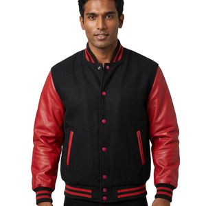 Ventes en gros de vestes de baseball pour hommes 100% coton, logo personnalisé brodé, veste universitaire, taille plus pour homme, service OEM - Product Image 1