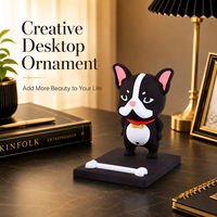 Penyangga Ponsel Premium French Bulldog, Soporte Para Movil, Ornamen Meja PVC yang Stabil, Tempat Ponsel untuk Rumah, Ruang Kerja, Toko Hadiah