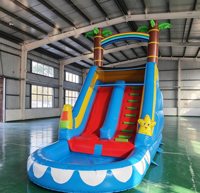 Toboggan aquatique gonflable commercial intérieur/extérieur pour enfants, parc aquatique d'été, location pour fêtes de jardin, toboggan gonflable personnalisé en PVC