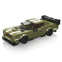 MOULD KING 27150 Voiture de course verte style Hellcat en blocs de construction, mini véhicule de course avec boîte de présentation, briques MOC, jouets pour garçons