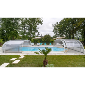 Cubierta Motorizada para Piscina, Cubierta Automática para Piscina de Invierno, Cubierta Solar para Terraza, Cubierta Deslizante y Plegable para Piscina, Cubierta Móvil para Piscina, Invernadero de Cristal - Product Image 1