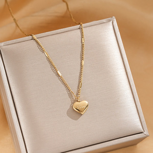 Collana da Donna a <span class=keywords><strong>Cuore</strong></span> in <span class=keywords><strong>Acciaio</strong></span> Inossidabile Placcato Oro, Inossidabile, con Ciondolo a <span class=keywords><strong>Cuore</strong></span>, Gioielli di Tendenza 2026 - Product Image 2