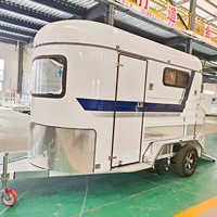 Remorque pour 2 chevaux et remorque équestre pour le camping et les courses hippiques avec rangement pour selle