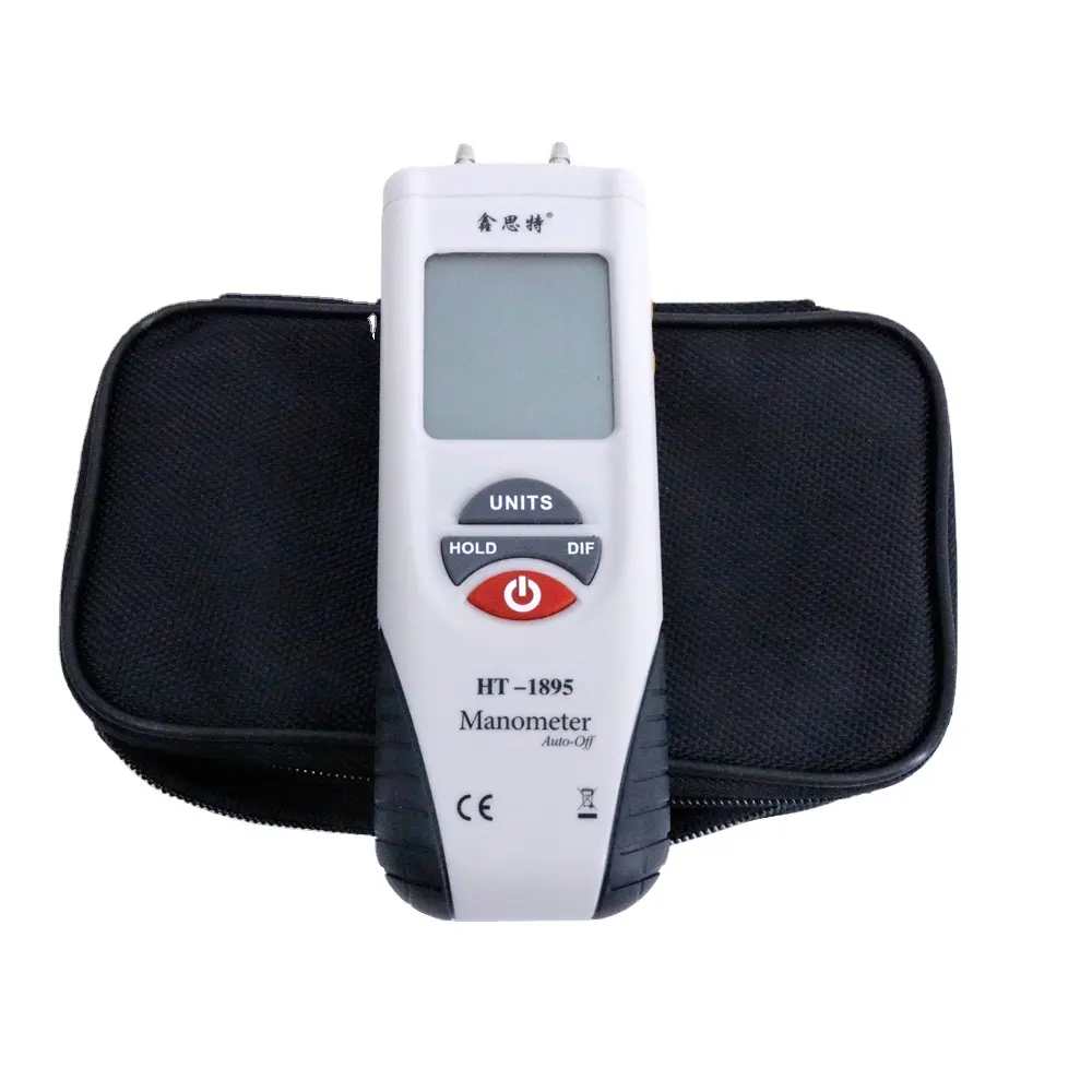 HT-1895 kỹ thuật số Áp kế đo áp suất di động khác biệt Tester áp suất không khí mét