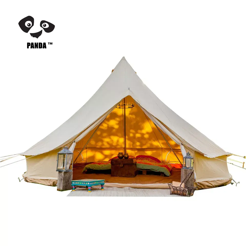 3M 4M 5M Maison de camping familial OEM ODM Toile Oxford Tipi Mongol Camping Cloche Glamping Tente Murale Yourte Tente familiale pour la famille