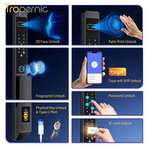 Caméra intelligente automatique double face avec reconnaissance d'empreintes digitales et de paume, Wi-Fi Tuya, <span class=keywords><strong>en</strong></span> alliage d'aluminium, pour portes coulissantes <span class=keywords><strong>en</strong></span> verre ou <span class=keywords><strong>en</strong></span> <span class=keywords><strong>bois</strong></span> - Product Image 3