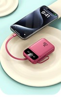 Mini Power Bank 5000mAh 10000mah 20000mah Haute Capacité Charge Rapide avec Câble Alimentation Mobile