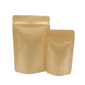 Brown Food Grade <b>Packaging</b> <b>Bags</b> Resealable Kraft Paper Stand up Pouch Kraft Paper <b>Bag</b> with Transparent Window in Stocks - Product Image 2