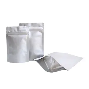 In Stock Heat Seal Smell Proof Food Grade Silver Stand Up Pouch Ziplock Aluminum Foil Mylar Bags