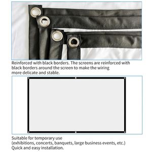 Pantalla de proyector 120 150 pulgadas 16:9 poliéster pantalla de proyección de película portátil al aire libre para Xiaomi proyector de cine en casa - Product Image 5